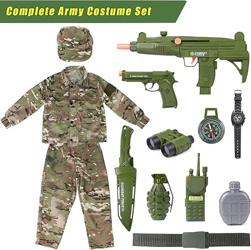 13stk militär kostüm kinder - kostüm,